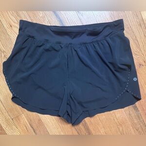 Lululemon Fast and Free Lined Blk Shorts sz 12